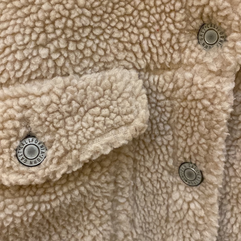 Brandy Melville JOHN GALT Cream Teddy Sherpa Button Jacket Size One Size - Picture 12 of 12